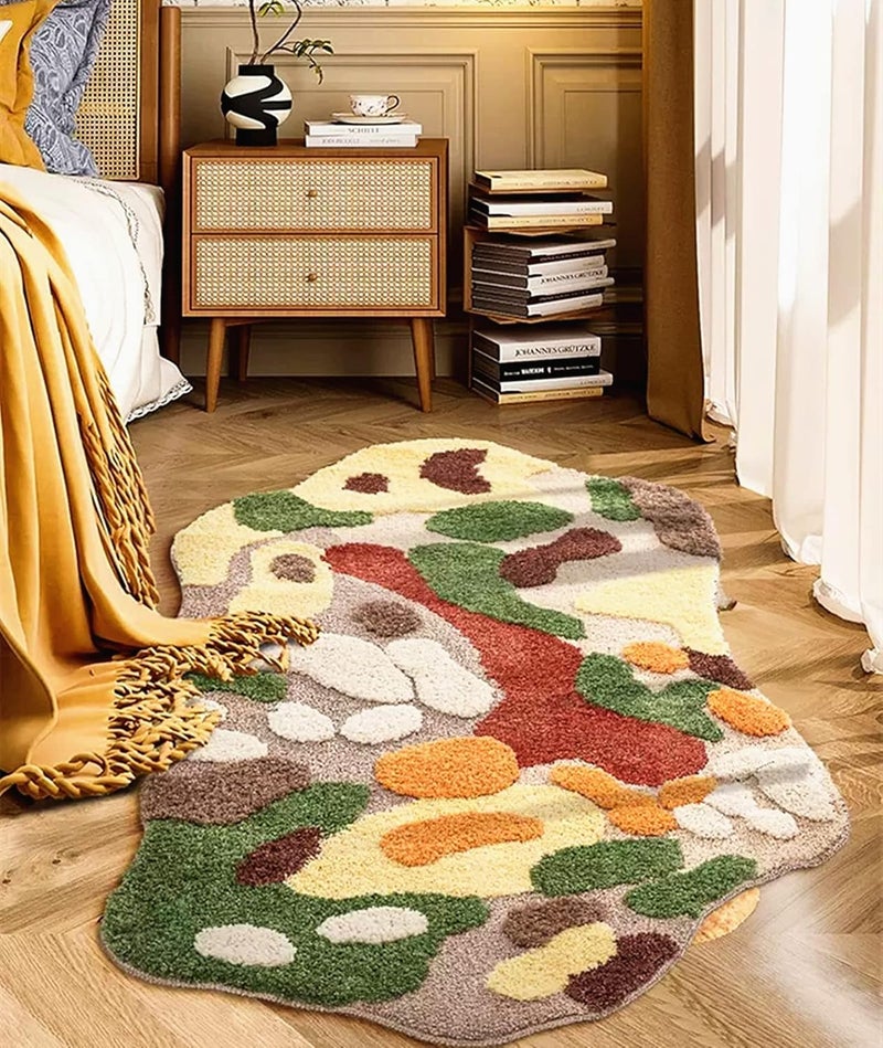 UKELER Soft Shag Rug for Girls Cute Moss Home Decor Non Slip Washable Area Runner Rugs for Bedroom Bedside Laundry Room Playroom 59''x31.5'' - Image 1